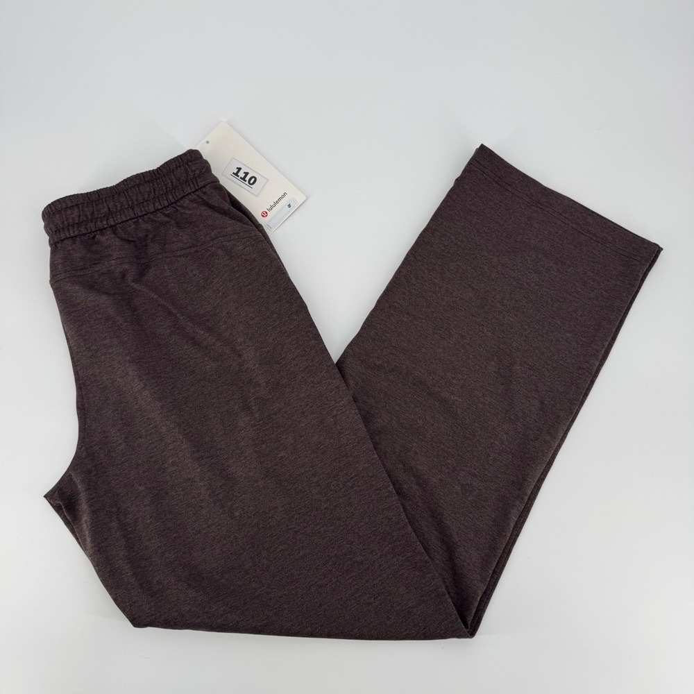Lululemon Soft Jersey Straight-Leg Mid-Rise Pant Heathered Espresso Brown Size 8